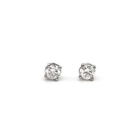 0.50CT Diamond and 18K White Gold Stud Earrings + Montreal Estate Jewelers