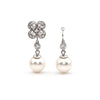 0.34CT Diamond and 10.2-10.4 mm Round South Sea Pearl 18K White Gold Earring Enhancers + Montreal Estate Jewelers