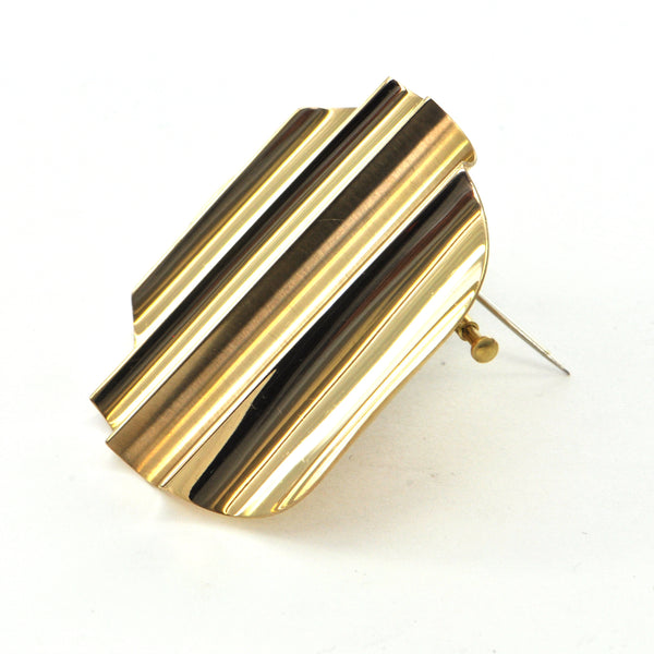 Walter SCHLUEP 18k Undulating Brooch circa 1970 - montreal estate jewellers