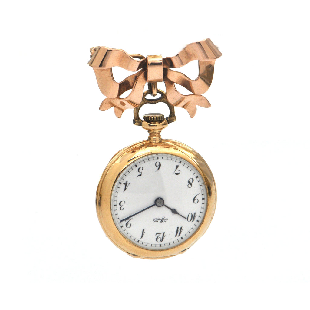 Tiffany & Co. 18K Yellow Gold Open Faced Ladies Pocket Watch C.1920 + Montreal Estate Jewelers