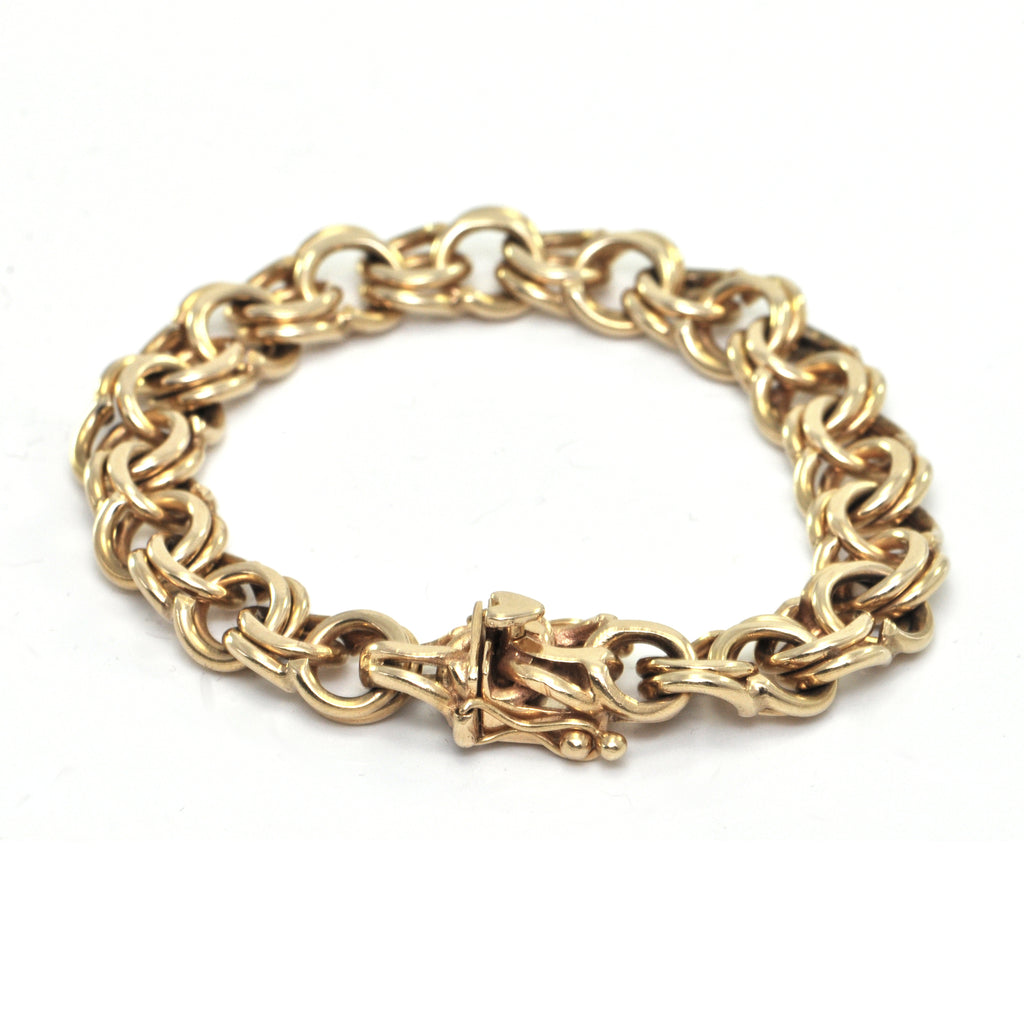 Vintage 18K Yellow Gold Chain Link Bracelet + Montreal Estate Jewelers