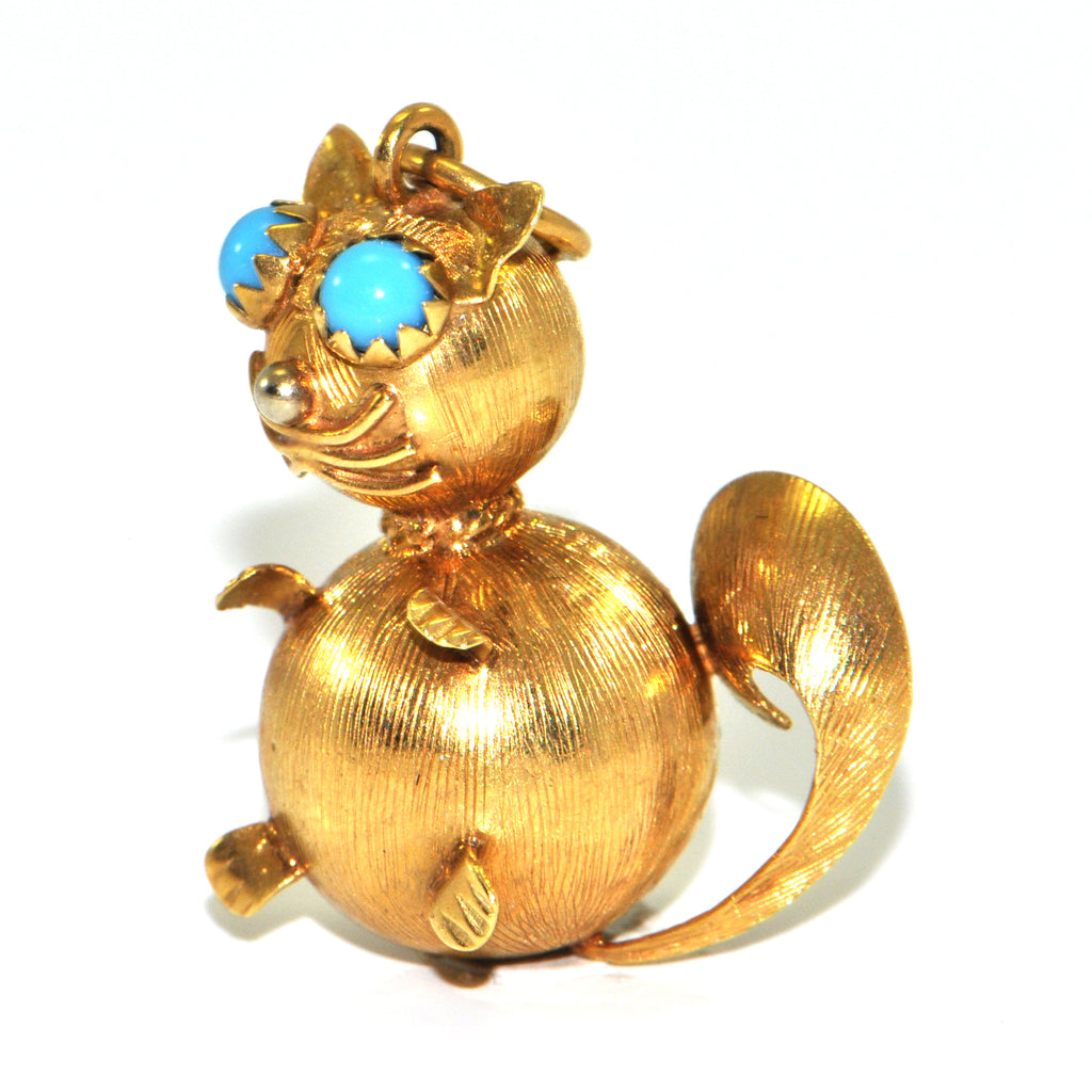 Vintage Italian Cat Charm 18K + Estate Jewelers