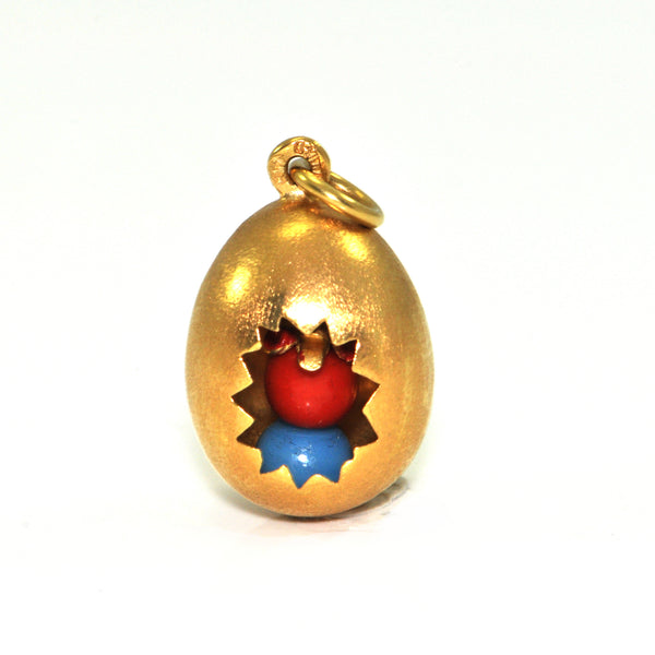 Vintage Italian Golden Egg Charm 18K + Estate Jewelers