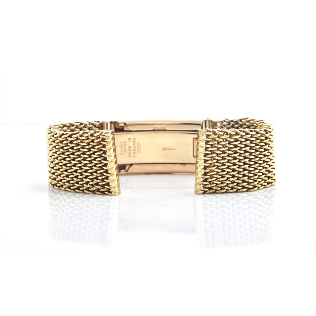 English 9K Yellow Gold Mesh Watch Strap  + Montreal Estate Jewelers