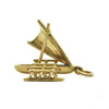 Vintage 18K Yellow Gold Catamaran Boat Charm + Montreal Estate Jewelers