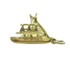 Vintage 18K Yellow Gold Catamaran Boat Charm + Montreal Estate Jewelers