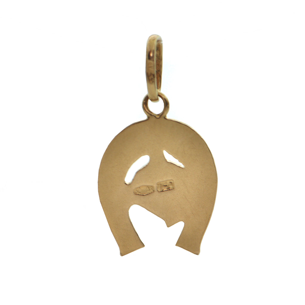 Vintage Italian 18K Yellow and Rose Gold Horse and Horseshoe Charm + Montreal Estate Jewelers