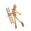 Vintage 14K Yellow Gold Stick Figure with Ladder Charm + Montreal Estate Jewelers