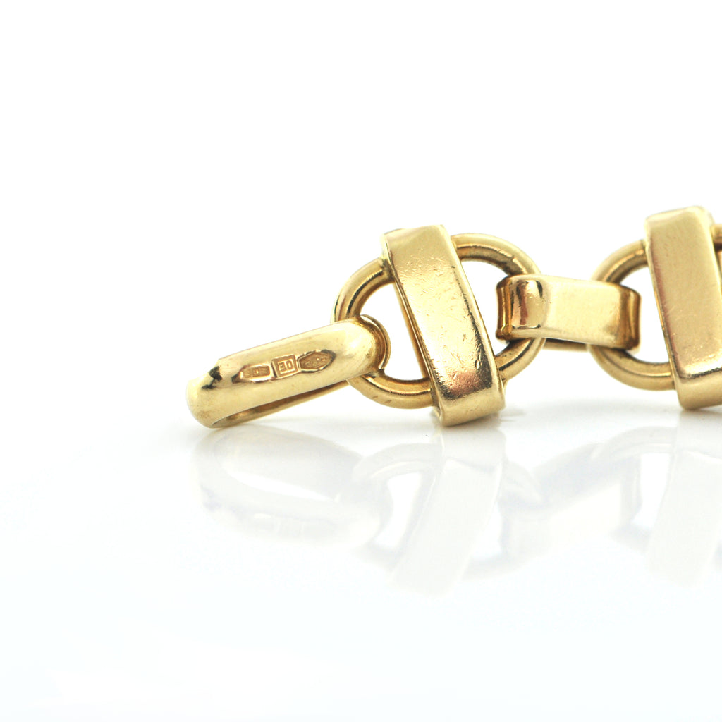 Italian 18K Yellow Gold Link Bracelet + Montreal Estate Jewelers