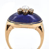 Antique 0.25CT Diamond and Pearl 14K Gold Ring with Enamel C. 1850 + Montreal Estate Jewelers