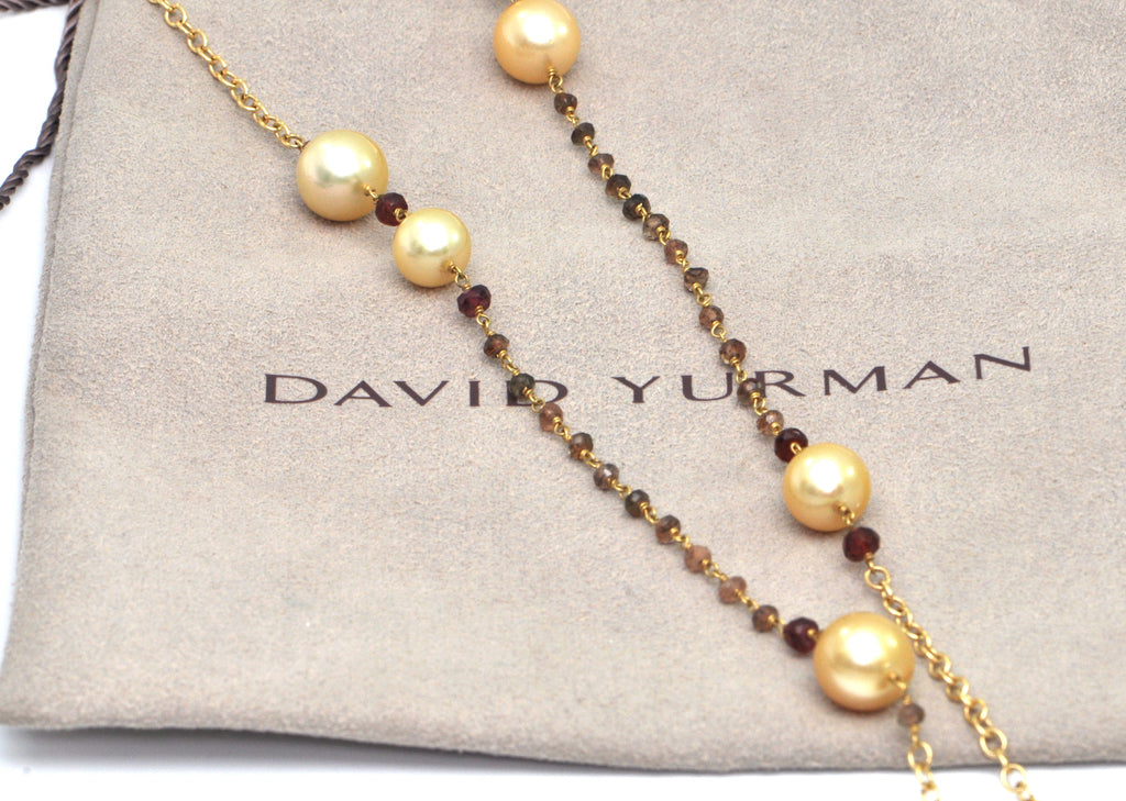 DAVID YURMAN Oceanica Link Necklace with South Sea Yellow Pearls , montreal estate jewellers