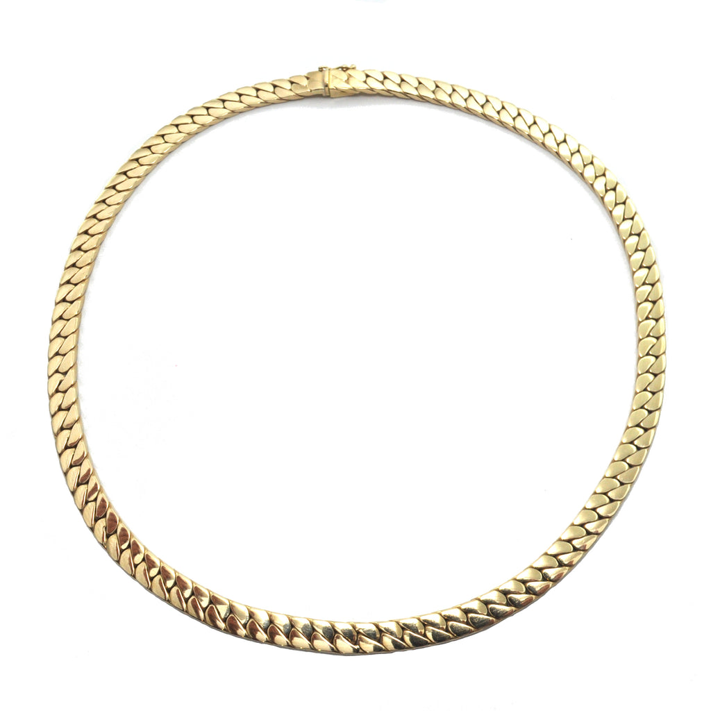 Birks 14K Yellow Gold Heavy Curb Link Collar Necklace + Montreal Estate Jewelers