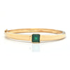 Vintage 3.05ct Emerald 15K Yellow Gold Bangle Bracelet + Montreal Estate Jewelers