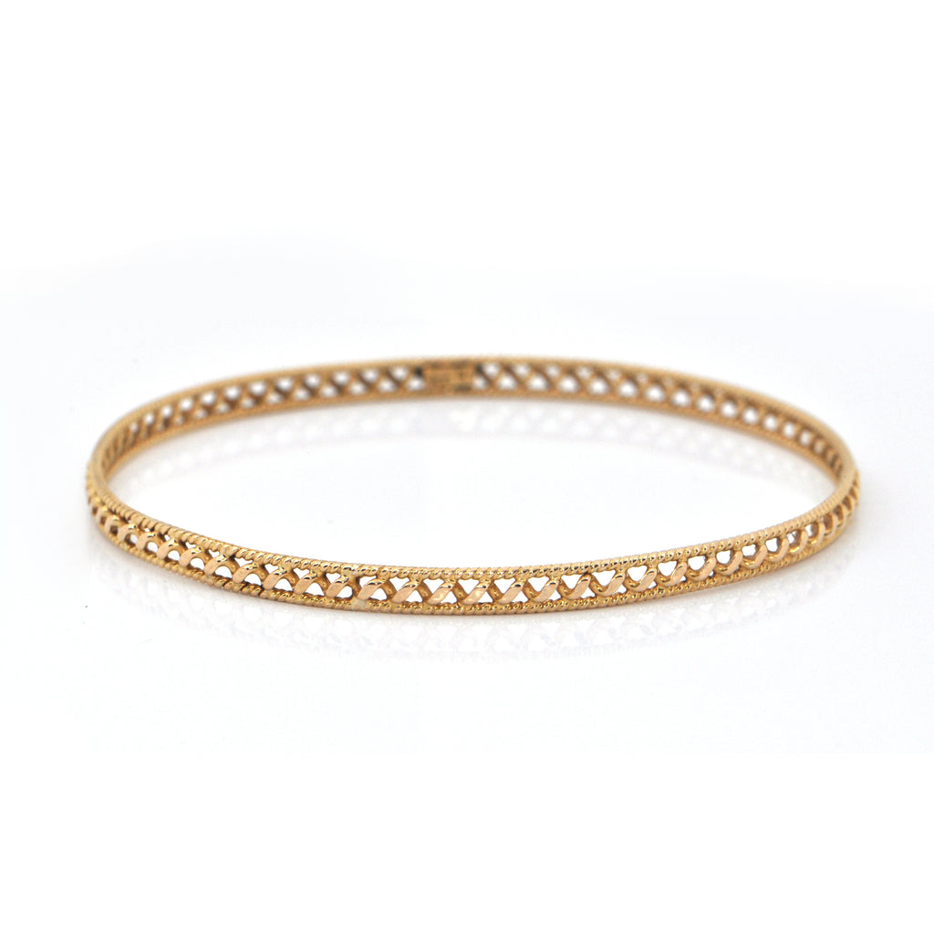 Vintage 18K Yellow Gold Bangle + Montreal Estate Jewelers