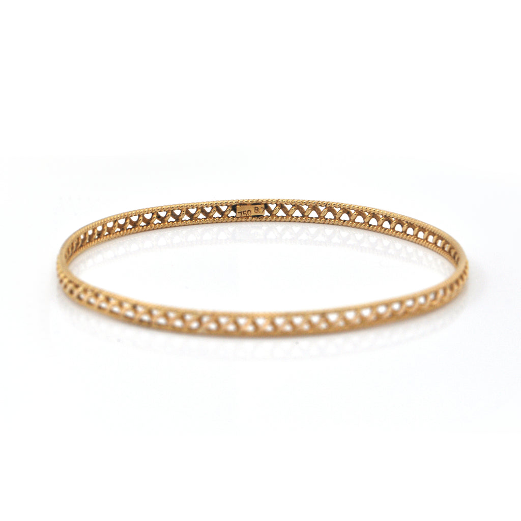 Vintage 18K Yellow Gold Bangle + Montreal Estate Jewelers