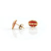 Natural Red Coral 14K Yellow Gold Stud Earrings + Montreal Estate Jewelers