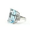 16.5 CT Aquamarine and 0.64 CT Diamond Ring in Platinum - montreal jewellery designs