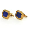 Lapis Lazuli large cufflinks in 18k gold circa 1960 - montreal estate jewellers