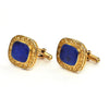 Lapis Lazuli large cufflinks in 18k gold circa 1960 - montreal estate jewellers