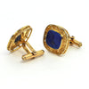 Lapis Lazuli large cufflinks in 18k gold circa 1960 - montreal estate jewellers