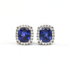 4.30 ct Ceylon Blue Sapphire and 0.25 ct diamond earrings - montreal jewellery design