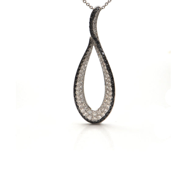 0.96 ct White and Black diamond pendant in 18k - Simon G, Montreal Estate jewellers