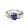 2.1 CT Sapphire and Diamond Platinum ring Modern - montreal estate jewellers
