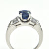 2.1 CT Sapphire and Diamond Platinum ring Modern - montreal estate jewellers