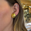 Vintage hand made 22K Yellow Gold Round Clip Earring