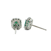 Daisy Exclusive Emerald and Diamond 18K White Gold Earring + Montreal Estate Jewelers