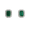 Daisy Exclusive Emerald and Diamond 18K White Gold Earring + Montreal Estate Jewelers