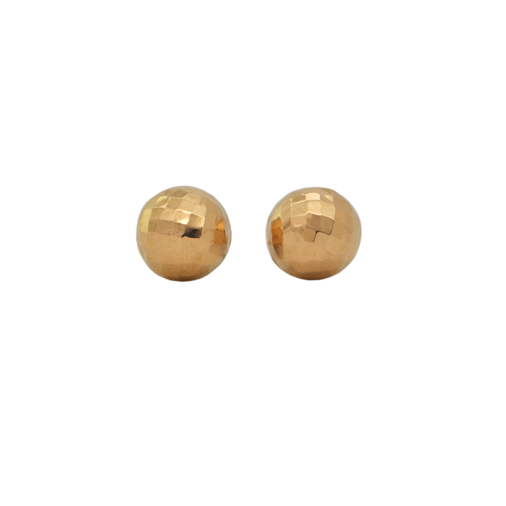 Vintage 22k Yellow Gold Faceted Stud Earring + Montreal Estate Jewelers