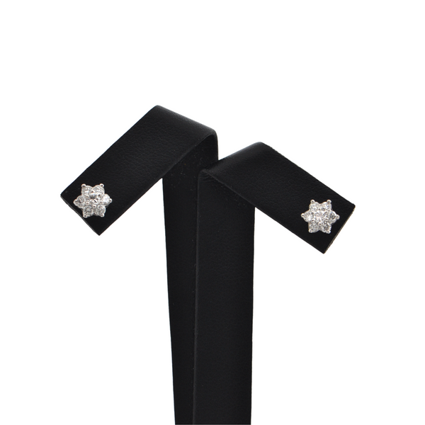 Daisy Exclusive Diamond Platinum Cluster Stud Earring + Montreal Estate Jewelers