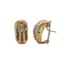 Vintage Italian Diamond 18K Yellow Gold Domed Earrings + Montreal Estate Jewelers