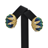 Vintage Diamond and Enamel 18K Gold Shell Clip-On Earrings + Montreal Estate Jewelers 