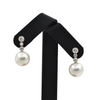 Estate South Sea Pearl and Diamond 18k Gold Drop Earrings