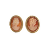 Vintage Shell Cameo 14K Gold Earrings + Montreal Estate Jewelers