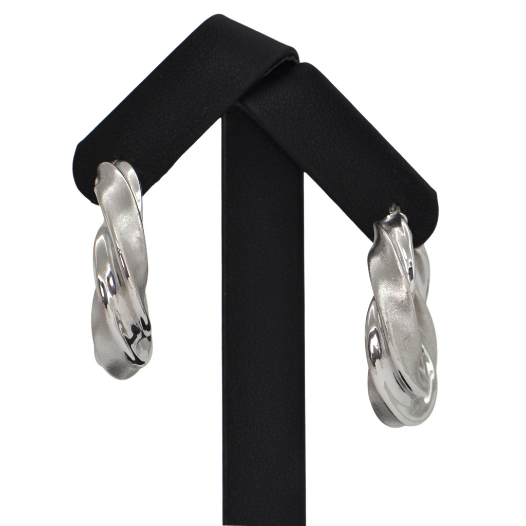 Italian 18k Gold Large Twisted Hoop Earrings + Montreal Estate Jewelers