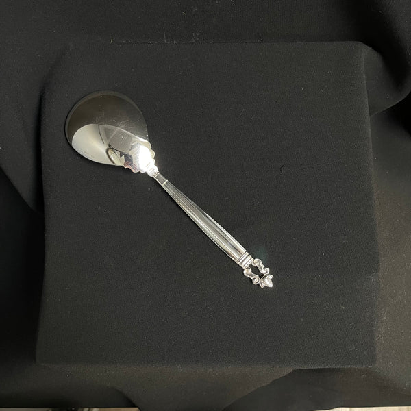 Vintage Georg Jensen Sterling Silver Acorn Medium Serving Spoon + Montreal Estate Jewelers