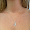 Pear Shaped Diamond Halo Pendant Necklace