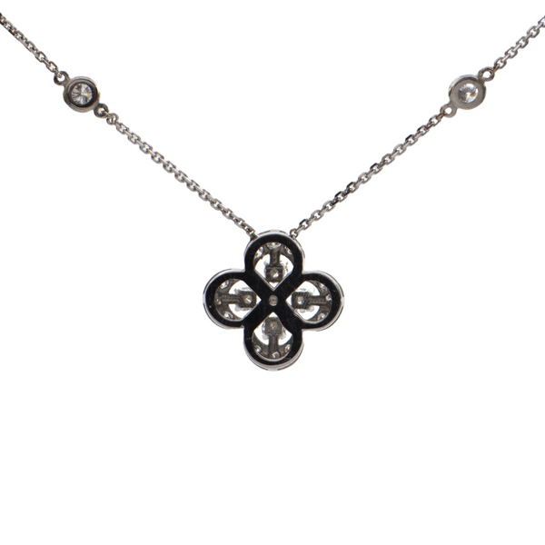 Daisy Exclusive 18K White Gold Diamond Quatrefoil Necklace + Montreal Estate Jewelers