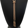 Retro 14K Rose Gold Fancy Link Lariat Necklace (C.1950's) + Montreal Estate Jewelers