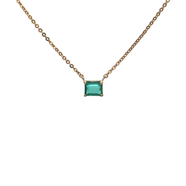 Daisy Exclusive Emerald 18K Yellow Gold Necklace + Montreal Estate Jewelers