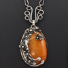 Vintage Butterscotch Amber Sterling Necklace + Montreal Estate Jewelers