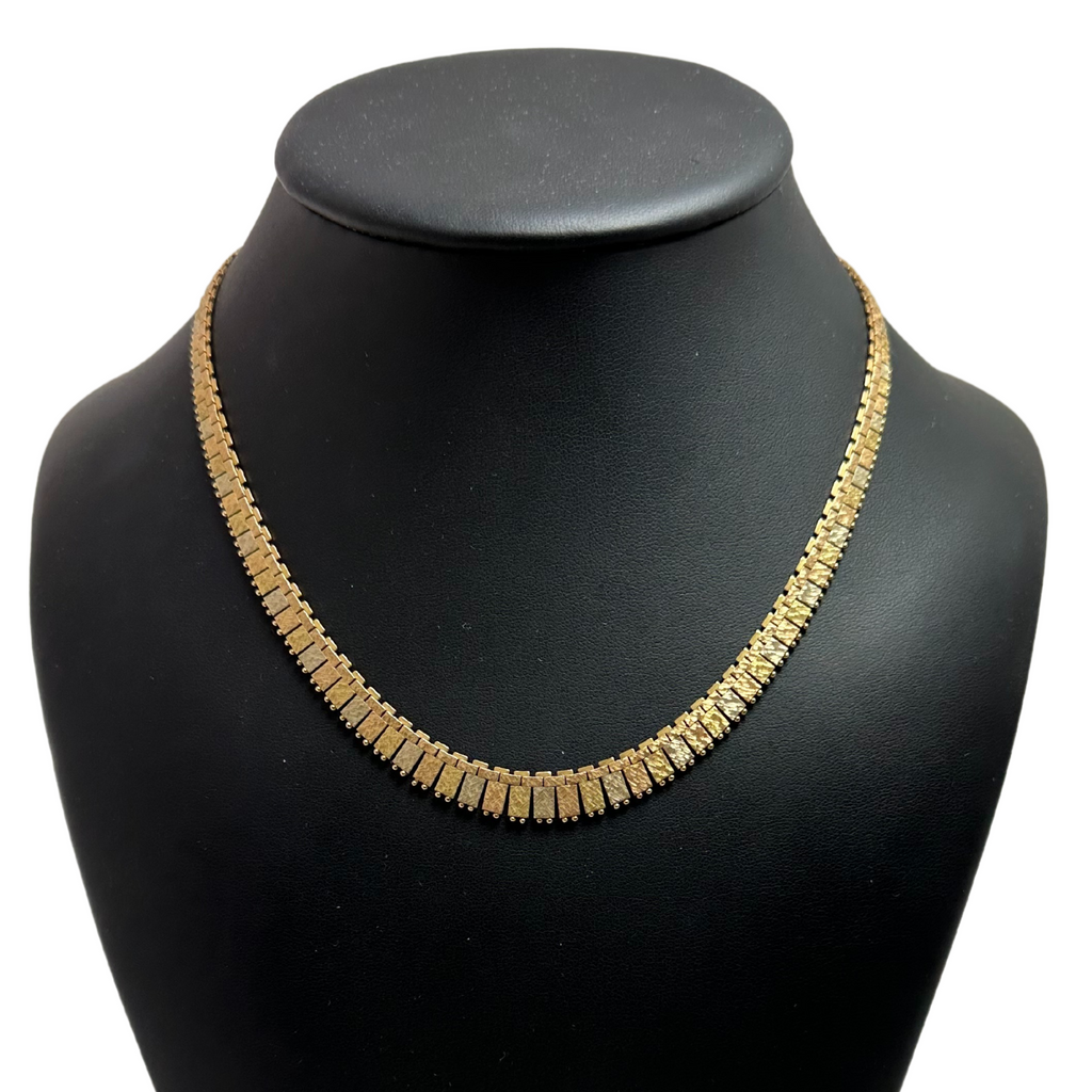 Vintage tri 2025 gold necklace