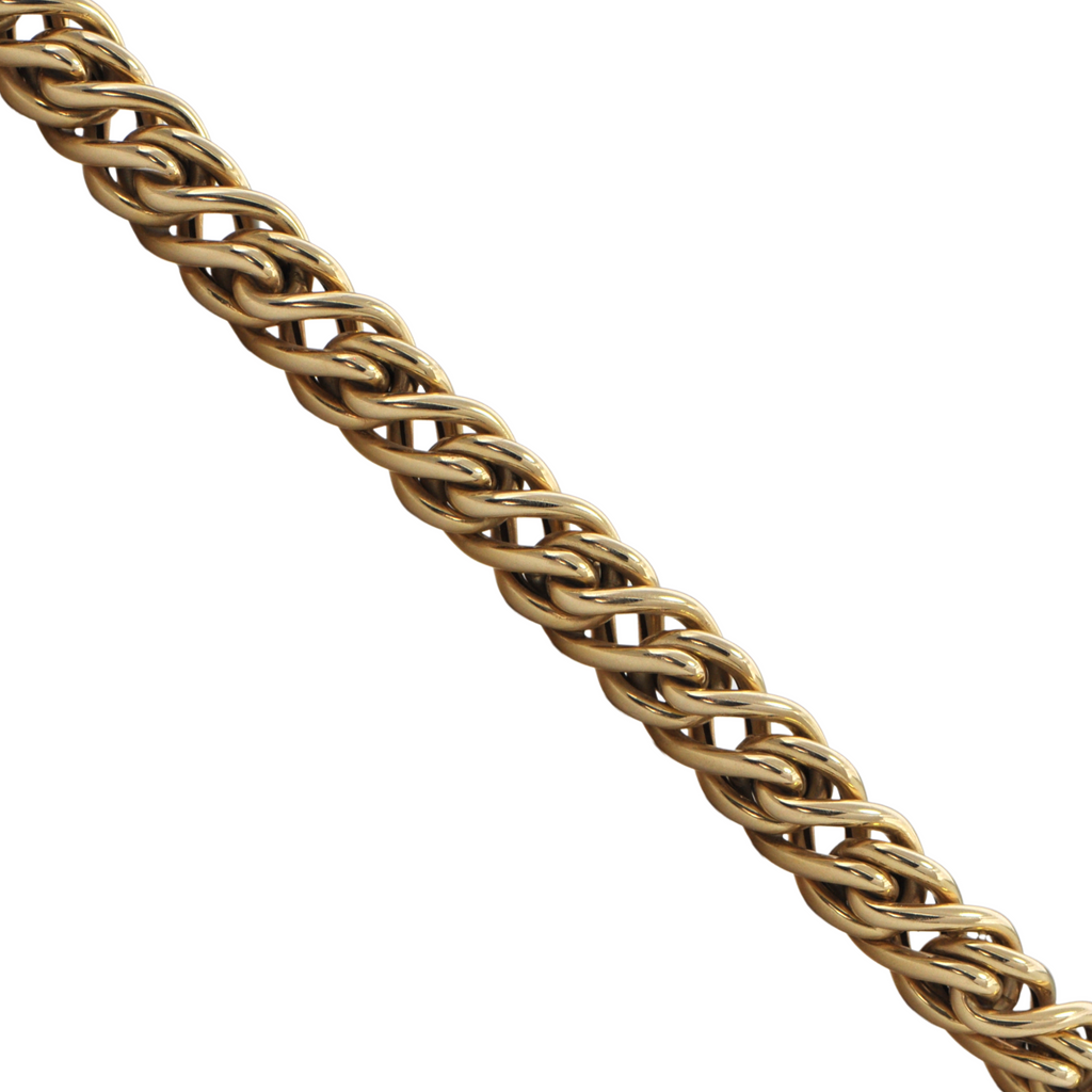 Estate Italian 14K Gold Braided Link Necklace + Montreal Estate Jewelers