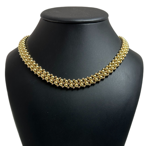 Estate Chimento 18K Two-Tone Gold Flexible Fancy Link Necklace + Montreal Estate Jewelers