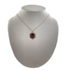 Antique 14k Yellow Gold Amethyst and Seed Pearl Pendant