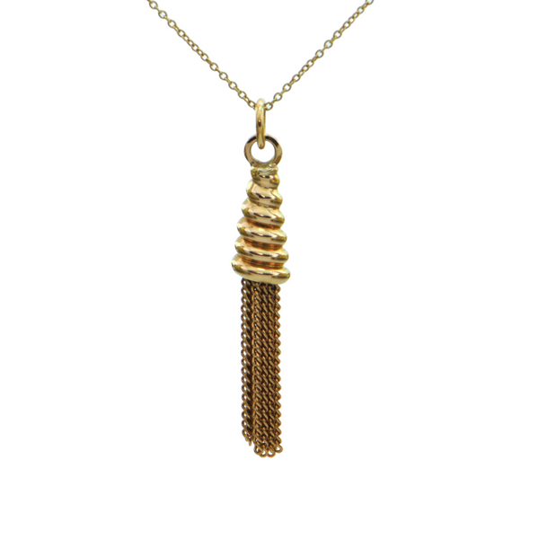 Vintage 14K Yellow Gold Tassel Fob Pendant + Montreal Estate Jewelers