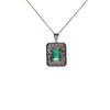 Vintage Emerald and Diamond 18K Two-Toned Gold Pendant + Montreal Estate Jewelers